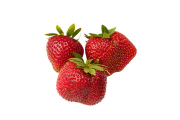 Fresh group of berries isolated on a white background.