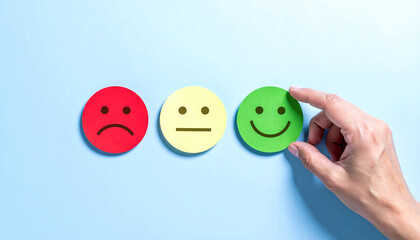 Happy Face Selected from Group of Sad Expressions