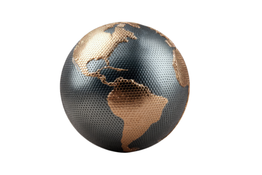 3D Earth, metallic, textured