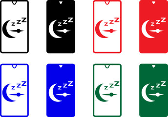 Smartphone Sleep Quality Icons Set in Various Colors