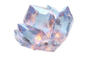 3D rendered crystal cluster
