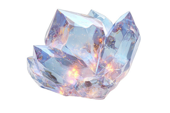 3D rendered crystal cluster