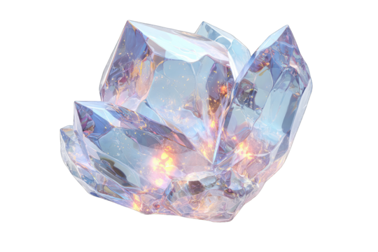 3D rendered crystal cluster