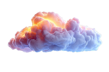 A vibrant, stylized cloud illustration