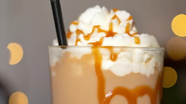 Caramel frappe closeup