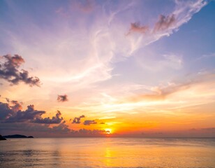 Stunning sunset over tranquil ocean