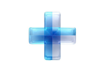 3D light blue plus sign