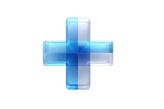 3D light blue plus sign