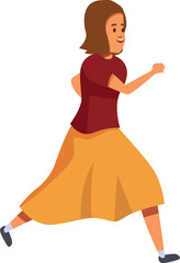 Happy young woman running outdoors, promoting physical activity and a healthy lifestyle