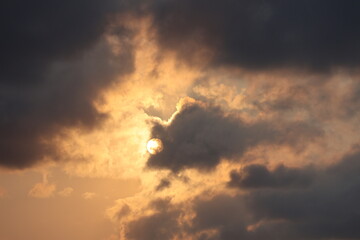 Golden Sunset over the Atlantic Ocean in Cape May New Jersey.