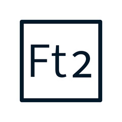 Square feet icon, Vector logo sign, Illustration, shape, design, UX UI icon, editable eps