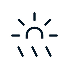 Sun and rain icon, Vector logo sign, Illustration, shape, design, UX UI icon, editable eps