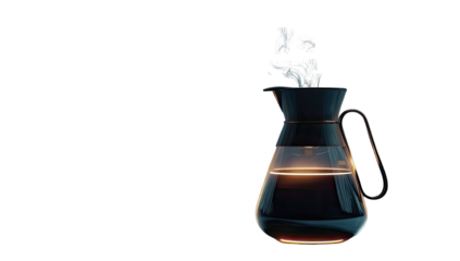 Glass coffee pot with steam