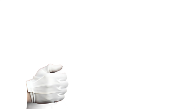 Hand in white glove pulling red curtain isolated on a transparent background image