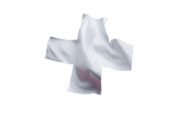 White fabric plus sign