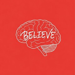 Believe in yourself brain power motivation positive thinking mindset success concept
