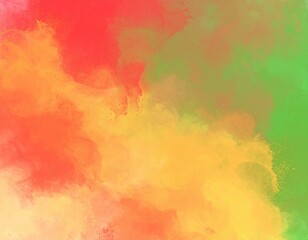 warm abstract watercolor background in red and green tones