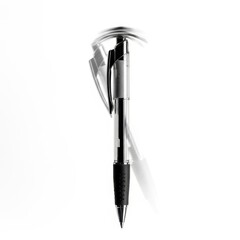Ballpoint pen in motion isolated on white background