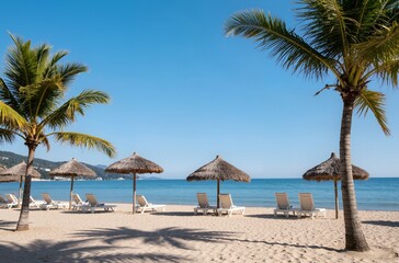 palm trees on a tropical beach