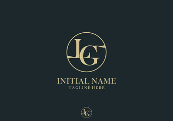 Luxury Letter LG or GL Logo Design with Circle