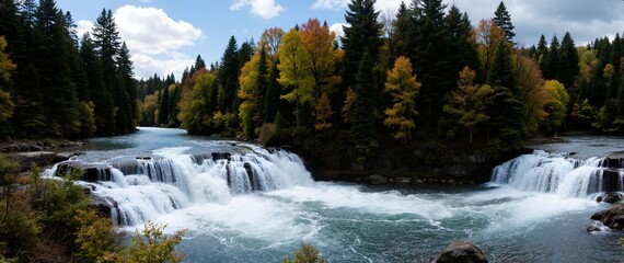 waterfall in autumn