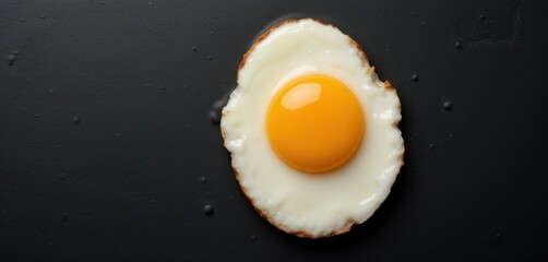 Fried Egg Art on Dark Surface - Spooky Culinary Scene