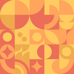 Geometric abstract composition in orange and yellow tone
