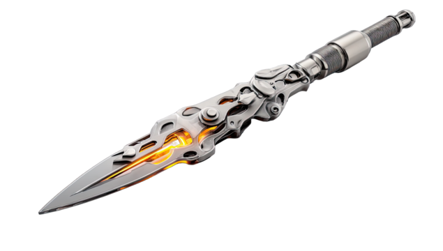 Futuristic, fiery blade