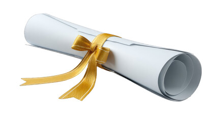 Rolled diploma with gold ribbon (1)