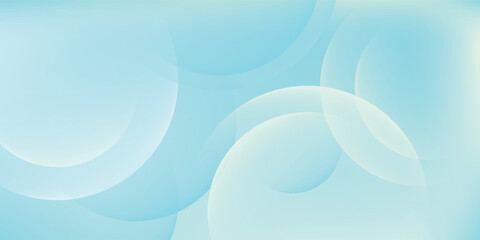 Minimalist banner background, pastel color, green and blue gradations. Circle effect style geometric, abstract background.