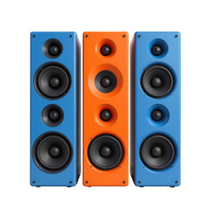 Fototapeta premium Modern Colorful Audio Speakers for Music and Sound Enthusiasts