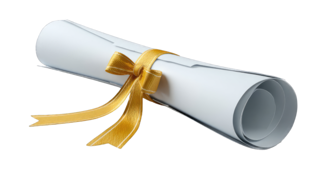 Rolled diploma with gold ribbon (1) - Powered by Adobe