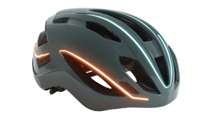 Modern light-striped bicycle helmet