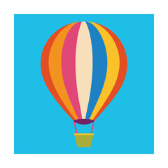 Fototapeta premium Colorful hot air balloon floating against blue sky