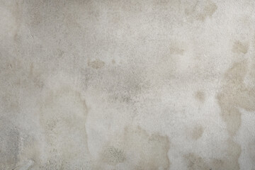 Gray Concrete Wall Texture With Stains And Discolorations. Wet Rough Concrete Wall With Visibible Irregular Discolorations And Stains. Modern Architecture Wall. Rough Cement Texture.