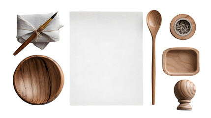 blank recipe book on wooden background