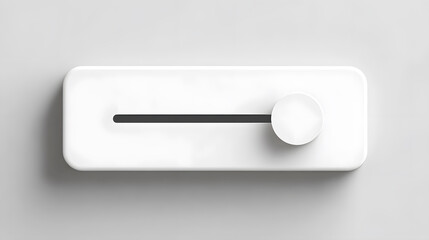 Sleek white minimalist slider interface element for modern control and adjustment, isolated on a clean light background, perfect for user experience design and digital innovation.