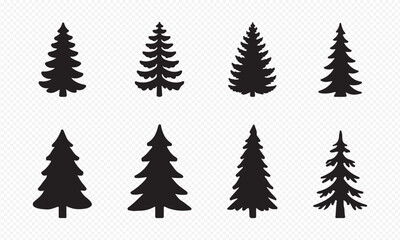 Obraz premium Christmas Trees Pictogram Set