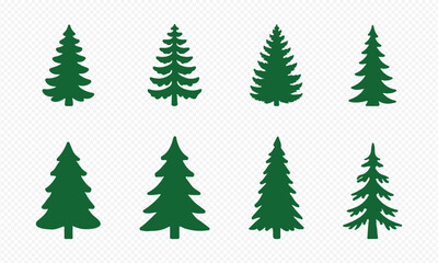 Obraz premium Christmas Trees Pictogram Set