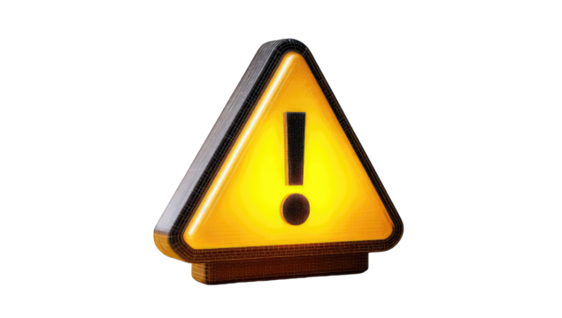 Yellow warning triangle - Powered by Adobe
