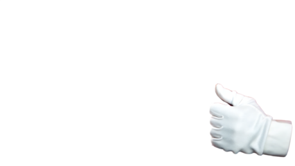 White gloved hand thumbs up gesture isolated on a transparent background image