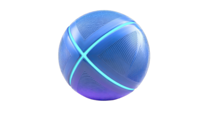 A vibrant blue sphere with light
