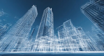 Fototapeta premium Architectural blueprint of a city