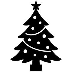 decorated Christmas tree icon vector