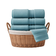 towels in a wicker basket
