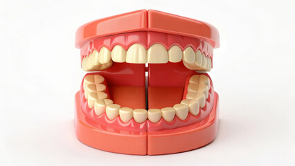 Obraz premium 3D cartoon human mouth organ with visible teeth and tongue oral anatomy medical illustration