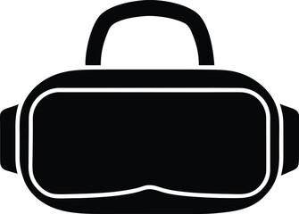 VR Science Headset Silhouette Vector Art Illustration