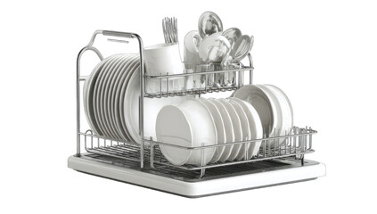 Dishwasher rack with clean dishes