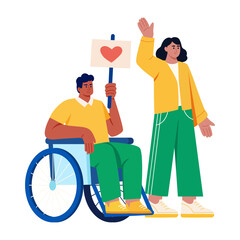 Collection of Awareness Flat Style Illustrations 

