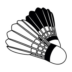 badminton racket and shuttlecock sketch